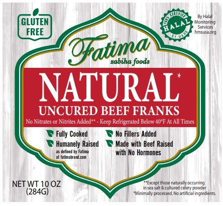Zabiha halal beef franks bulk case package