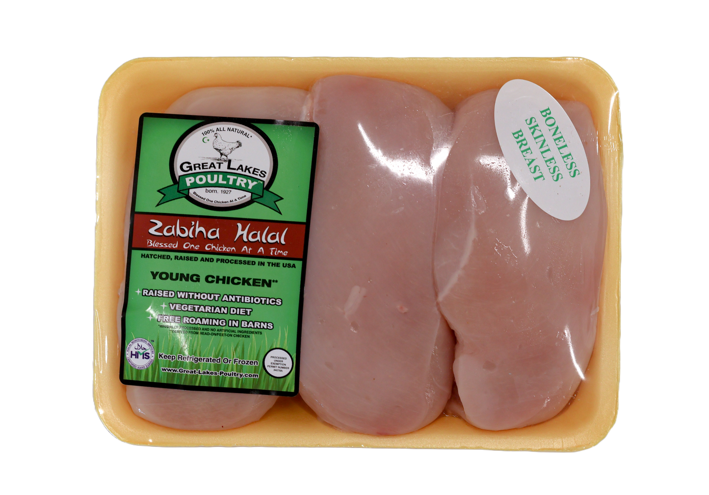 Zabiha halal boneless skinless chicken breast raw