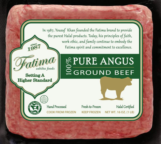 Zabiha halal Angus ground beef 1lb package
