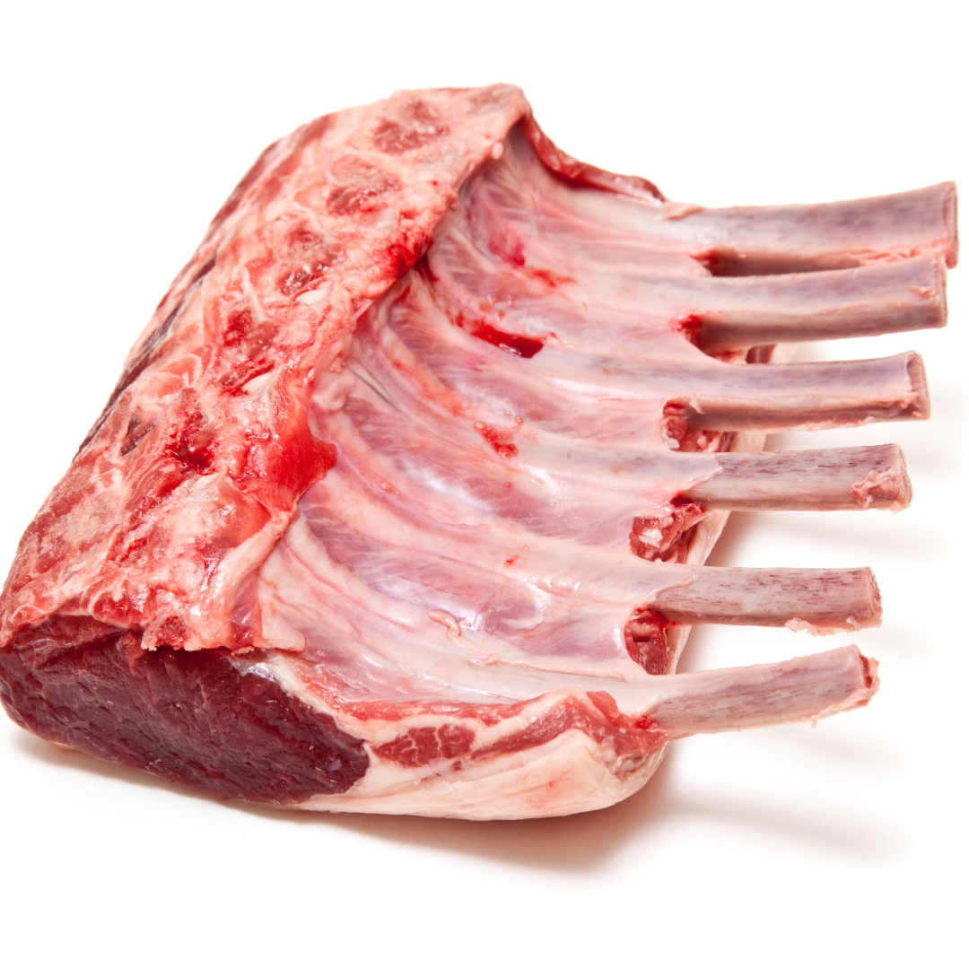 Zabiha halal frenched rack of lamb raw