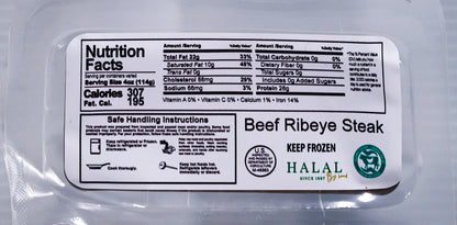 Fatima's halal 100% Organic Grass-Fed Ribeye Steak
